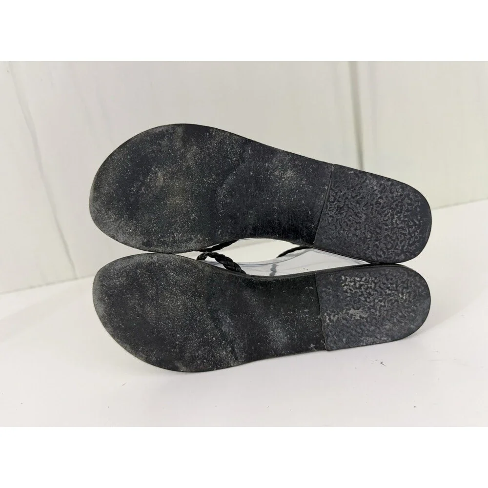 Ancient Greek Sandals Eleftheria Black Braided Leather Straps EU 39 Gladiator